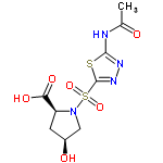 InChI=1/C9H12N4O6S2/c1-4(14)10-8-11-12-9(20-8)21(18,19)13-3-5(15)2-6(13)7(16)17/h5-6,15H,2-3H2,1H3,(H,16,17)(H,10,11,14)/t5-,6-/m0/s1