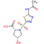 InChI=1/C9H12N4O6S2/c1-4(14)10-8-11-12-9(20-8)21(18,19)13-3-5(15)2-6(13)7(16)17/h5-6,15H,2-3H2,1H3,(H,16,17)(H,10,11,14)/t5-,6-/m1/s1