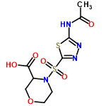 InChI=1/C9H12N4O6S2/c1-5(14)10-8-11-12-9(20-8)21(17,18)13-2-3-19-4-6(13)7(15)16/h6H,2-4H2,1H3,(H,15,16)(H,10,11,14)