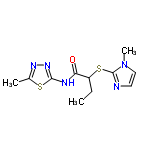 InChI=1/C11H15N5OS2/c1-4-8(19-11-12-5-6-16(11)3)9(17)13-10-15-14-7(2)18-10/h5-6,8H,4H2,1-3H3,(H,13,15,17)