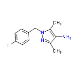 InChI=1/C12H14ClN3/c1-8-12(14)9(2)16(15-8)7-10-3-5-11(13)6-4-10/h3-6H,7,14H2,1-2H3