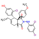 InChI=1/C29H23Cl3N2O4/c1-3-16-4-12-22-27(36)34(33-25-13-7-18(30)14-24(25)32)28(37)29(22,17-5-9-20(38-2)10-6-17)26(16)21-11-8-19(35)15-23(21)31/h3-11,13-15,22,26,33,35H,1,12H2,2H3/t22-,26+,29+/m0/s1