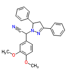 InChI=1/C25H23N3O2/c1-29-24-14-13-20(15-25(24)30-2)23(17-26)28-22(19-11-7-4-8-12-19)16-21(27-28)18-9-5-3-6-10-18/h3-15,22-23H,16H2,1-2H3