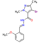 InChI=1/C14H15BrN4O2/c1-9-12(15)13(19(2)18-9)14(20)17-16-8-10-6-4-5-7-11(10)21-3/h4-8H,1-3H3,(H,17,20)/b16-8+