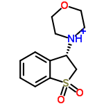 InChI=1/C12H15NO3S/c14-17(15)9-11(13-5-7-16-8-6-13)10-3-1-2-4-12(10)17/h1-4,11H,5-9H2/p+1/t11-/m1/s1