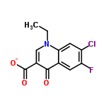 InChI=1/C12H9ClFNO3/c1-2-15-5-7(12(17)18)11(16)6-3-9(14)8(13)4-10(6)15/h3-5H,2H2,1H3,(H,17,18)/p-1