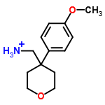 InChI=1/C13H19NO2/c1-15-12-4-2-11(3-5-12)13(10-14)6-8-16-9-7-13/h2-5H,6-10,14H2,1H3/p+1