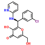 InChI=1/C18H15ClN2O4/c19-12-5-3-4-11(8-12)16(21-15-6-1-2-7-20-15)18-17(24)14(23)9-13(10-22)25-18/h1-9,16,22,24H,10H2,(H,20,21)/p+1/t16-/m0/s1