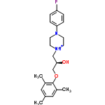 InChI=1/C22H29FN2O2/c1-16-12-17(2)22(18(3)13-16)27-15-21(26)14-24-8-10-25(11-9-24)20-6-4-19(23)5-7-20/h4-7,12-13,21,26H,8-11,14-15H2,1-3H3/p+1/t21-/m1/s1