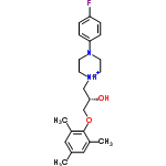 InChI=1/C22H29FN2O2/c1-16-12-17(2)22(18(3)13-16)27-15-21(26)14-24-8-10-25(11-9-24)20-6-4-19(23)5-7-20/h4-7,12-13,21,26H,8-11,14-15H2,1-3H3/p+1/t21-/m0/s1