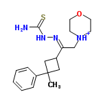 InChI=1/C18H26N4OS/c1-18(15-5-3-2-4-6-15)11-14(12-18)16(20-21-17(19)24)13-22-7-9-23-10-8-22/h2-6,14H,7-13H2,1H3,(H3,19,21,24)/p+1/b20-16-