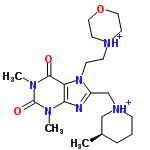 InChI=1/C20H32N6O3/c1-15-5-4-6-25(13-15)14-16-21-18-17(19(27)23(3)20(28)22(18)2)26(16)8-7-24-9-11-29-12-10-24/h15H,4-14H2,1-3H3/p+2/t15-/m1/s1