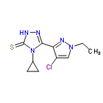 InChI=1/C10H12ClN5S/c1-2-15-5-7(11)8(14-15)9-12-13-10(17)16(9)6-3-4-6/h5-6H,2-4H2,1H3,(H,13,17)