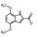 InChI=1/C11H11NO4/c1-15-8-3-4-9(16-2)10-6(8)5-7(12-10)11(13)14/h3-5,12H,1-2H3,(H,13,14)/p-1