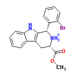 InChI=1/C19H17BrN2O2/c1-24-19(23)16-10-13-11-6-3-5-9-15(11)21-18(13)17(22-16)12-7-2-4-8-14(12)20/h2-9,16-17,21-22H,10H2,1H3/p+1/t16-,17-/m0/s1