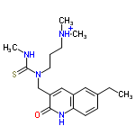 InChI=1/C19H28N4OS/c1-5-14-7-8-17-15(11-14)12-16(18(24)21-17)13-23(19(25)20-2)10-6-9-22(3)4/h7-8,11-12H,5-6,9-10,13H2,1-4H3,(H,20,25)(H,21,24)/p+1