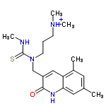 InChI=1/C19H28N4OS/c1-13-9-14(2)16-11-15(18(24)21-17(16)10-13)12-23(19(25)20-3)8-6-7-22(4)5/h9-11H,6-8,12H2,1-5H3,(H,20,25)(H,21,24)/p+1