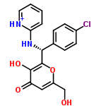 InChI=1/C18H15ClN2O4/c19-12-6-4-11(5-7-12)16(21-15-3-1-2-8-20-15)18-17(24)14(23)9-13(10-22)25-18/h1-9,16,22,24H,10H2,(H,20,21)/p+1/t16-/m1/s1