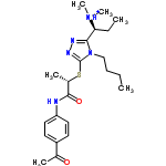 InChI=1/C22H33N5O2S/c1-7-9-14-27-20(19(8-2)26(5)6)24-25-22(27)30-16(4)21(29)23-18-12-10-17(11-13-18)15(3)28/h10-13,16,19H,7-9,14H2,1-6H3,(H,23,29)/p+1/t16-,19-/m0/s1