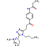 InChI=1/C22H33N5O2S/c1-6-9-14-27-21(18(7-2)26(4)5)24-25-22(27)30-15-19(28)16-10-12-17(13-11-16)23-20(29)8-3/h10-13,18H,6-9,14-15H2,1-5H3,(H,23,29)/p+1/t18-/m0/s1