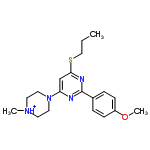 InChI=1/C19H26N4OS/c1-4-13-25-18-14-17(23-11-9-22(2)10-12-23)20-19(21-18)15-5-7-16(24-3)8-6-15/h5-8,14H,4,9-13H2,1-3H3/p+1