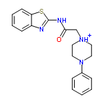 InChI=1/C19H20N4OS/c24-18(21-19-20-16-8-4-5-9-17(16)25-19)14-22-10-12-23(13-11-22)15-6-2-1-3-7-15/h1-9H,10-14H2,(H,20,21,24)/p+1