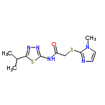 InChI=1/C11H15N5OS2/c1-7(2)9-14-15-10(19-9)13-8(17)6-18-11-12-4-5-16(11)3/h4-5,7H,6H2,1-3H3,(H,13,15,17)