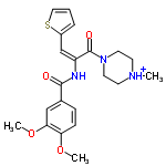 InChI=1/C21H25N3O4S/c1-23-8-10-24(11-9-23)21(26)17(14-16-5-4-12-29-16)22-20(25)15-6-7-18(27-2)19(13-15)28-3/h4-7,12-14H,8-11H2,1-3H3,(H,22,25)/p+1/b17-14+