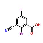 InChI=1/C8H3BrFNO2/c9-7-4(3-11)1-5(10)2-6(7)8(12)13/h1-2H,(H,12,13)