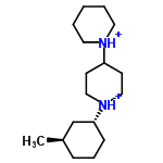 InChI=1/C17H32N2/c1-15-6-5-7-17(14-15)19-12-8-16(9-13-19)18-10-3-2-4-11-18/h15-17H,2-14H2,1H3/p+2/t15-,17-/m1/s1