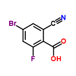 InChI=1/C8H3BrFNO2/c9-5-1-4(3-11)7(8(12)13)6(10)2-5/h1-2H,(H,12,13)