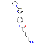 InChI=1/C19H26N4OS/c20-11-3-1-2-6-18(24)21-16-9-7-15(8-10-16)17-14-25-19(22-17)23-12-4-5-13-23/h7-10,14H,1-6,11-13,20H2,(H,21,24)/p+1