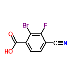 InChI=1/C8H3BrFNO2/c9-6-5(8(12)13)2-1-4(3-11)7(6)10/h1-2H,(H,12,13)