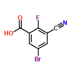 InChI=1/C8H3BrFNO2/c9-5-1-4(3-11)7(10)6(2-5)8(12)13/h1-2H,(H,12,13)