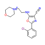 InChI=1/C16H17ClN4O2/c17-13-4-2-1-3-12(13)15-20-14(11-18)16(23-15)19-5-6-21-7-9-22-10-8-21/h1-4,19H,5-10H2/p+1