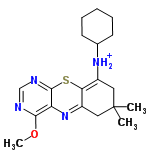 InChI=1/C19H26N4OS/c1-19(2)9-13(22-12-7-5-4-6-8-12)16-14(10-19)23-15-17(24-3)20-11-21-18(15)25-16/h11-12,22H,4-10H2,1-3H3/p+1