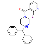 InChI=1/C23H22ClN3O/c24-22-20(12-7-13-25-22)23(28)27-16-14-26(15-17-27)21(18-8-3-1-4-9-18)19-10-5-2-6-11-19/h1-13,21H,14-17H2/p+1