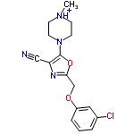 InChI=1/C16H17ClN4O2/c1-20-5-7-21(8-6-20)16-14(10-18)19-15(23-16)11-22-13-4-2-3-12(17)9-13/h2-4,9H,5-8,11H2,1H3/p+1