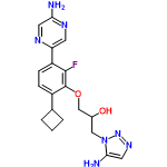 InChI=1/C19H22FN7O2/c20-18-14(15-6-24-16(21)7-23-15)5-4-13(11-2-1-3-11)19(18)29-10-12(28)9-27-17(22)8-25-26-27/h4-8,11-12,28H,1-3,9-10,22H2,(H2,21,24)