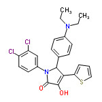 InChI=1/C24H22Cl2N2O2S/c1-3-27(4-2)16-9-7-15(8-10-16)22-21(20-6-5-13-31-20)23(29)24(30)28(22)17-11-12-18(25)19(26)14-17/h5-14,22,29H,3-4H2,1-2H3