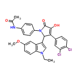 InChI=1/C29H25Cl2N3O4/c1-4-33-15-22(21-14-20(38-3)10-12-25(21)33)27-26(17-5-11-23(30)24(31)13-17)28(36)29(37)34(27)19-8-6-18(7-9-19)32-16(2)35/h5-15,27,36H,4H2,1-3H3,(H,32,35)