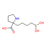 InChI=1/C9H18BNO4/c12-8(13)9(5-3-7-11-9)4-1-2-6-10(14)15/h11,14-15H,1-7H2,(H,12,13)