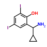 InChI=1/C10H11I2NO/c11-6-3-7(9(13)5-1-2-5)10(14)8(12)4-6/h3-5,9,14H,1-2,13H2