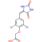 InChI=1/C12H8Cl2N2O5/c13-6-1-5(3-8-11(19)16-12(20)15-8)2-7(14)10(6)21-4-9(17)18/h1-3H,4H2,(H,17,18)(H2,15,16,19,20)/b8-3+