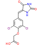 InChI=1/C12H8Cl2N2O5/c13-6-1-5(3-8-11(19)16-12(20)15-8)2-7(14)10(6)21-4-9(17)18/h1-3H,4H2,(H,17,18)(H2,15,16,19,20)/b8-3-