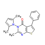 InChI=1/C19H17N3OS/c1-12-9-10-13(2)21(12)22-14(3)20-18-17(19(22)23)16(11-24-18)15-7-5-4-6-8-15/h4-11H,1-3H3