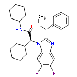 InChI=1/C29H35F2N3O2/c1-36-27(20-13-7-3-8-14-20)28-33-24-17-22(30)23(31)18-25(24)34(28)26(19-11-5-2-6-12-19)29(35)32-21-15-9-4-10-16-21/h3,7-8,13-14,17-19,21,26-27H,2,4-6,9-12,15-16H2,1H3,(H,32,35)/t26-,27+/m0/s1