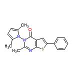 InChI=1/C19H17N3OS/c1-12-9-10-13(2)21(12)22-14(3)20-18-16(19(22)23)11-17(24-18)15-7-5-4-6-8-15/h4-11H,1-3H3