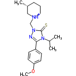 InChI=1/C19H28N4OS/c1-14(2)23-18(16-7-9-17(24-4)10-8-16)20-22(19(23)25)13-21-11-5-6-15(3)12-21/h7-10,14-15H,5-6,11-13H2,1-4H3/p+1/t15-/m1/s1