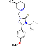 InChI=1/C19H28N4OS/c1-14(2)23-18(16-7-9-17(24-4)10-8-16)20-22(19(23)25)13-21-11-5-6-15(3)12-21/h7-10,14-15H,5-6,11-13H2,1-4H3/p+1/t15-/m0/s1